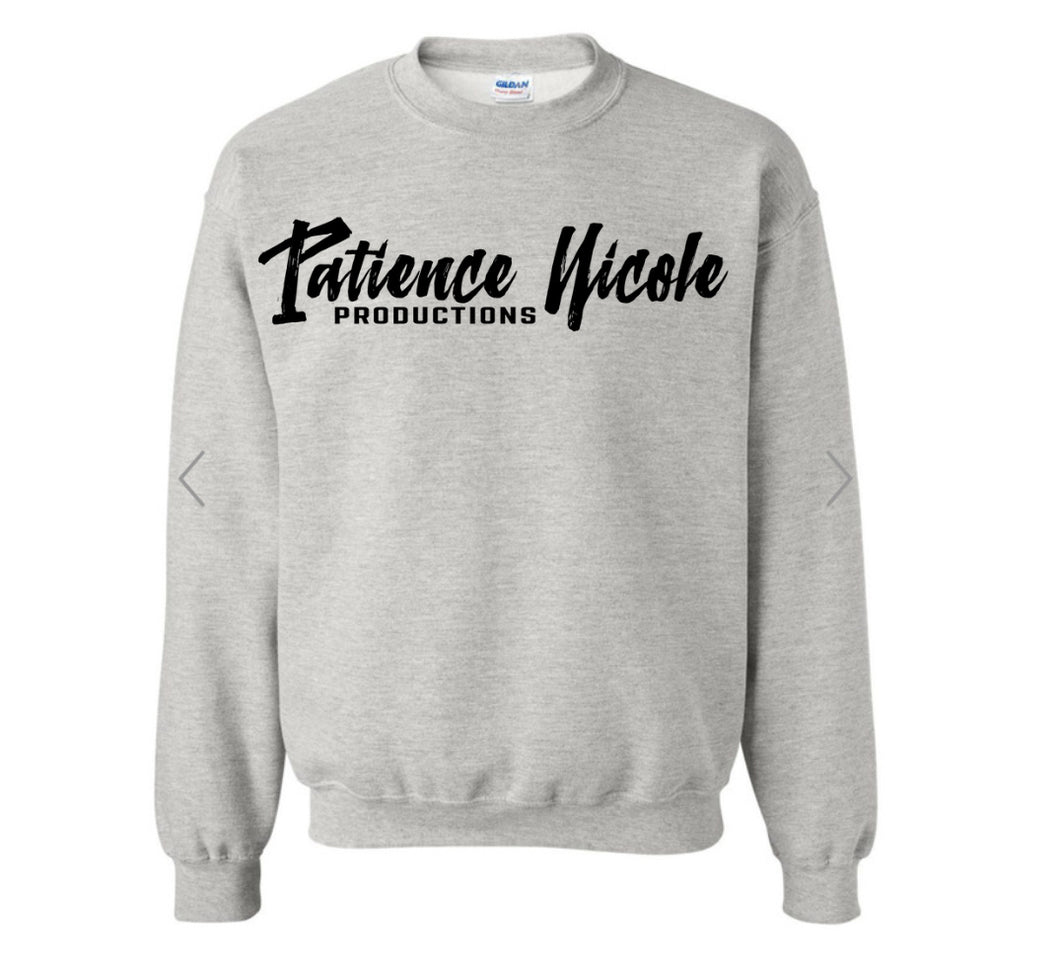 Patience Nicole productions logo crew neck