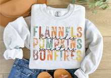 Load image into Gallery viewer, Flannels, Hayrides, pumpkins

