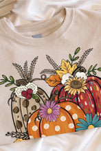 Load image into Gallery viewer, Pumpkin Trio Wheat and Flowers Short Sleeve
